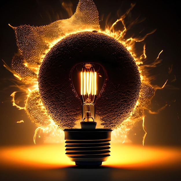 explosion caused by a standard electric lightbulb shot that was taken quickly