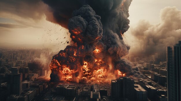 Explosion in the city photo