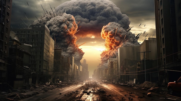 Explosion in the city photo