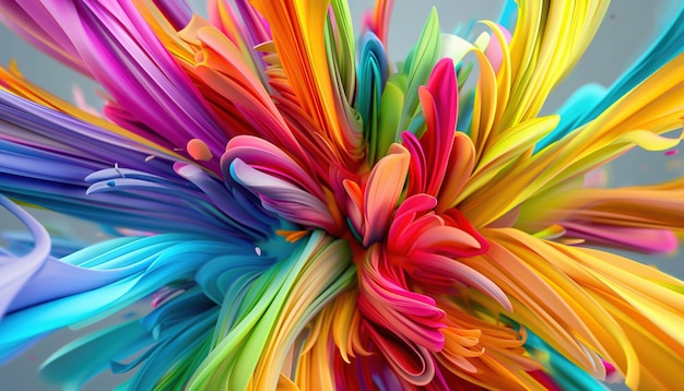 Explosion of Colorful Paints