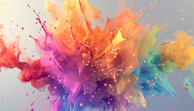 Explosion of Colorful Paints