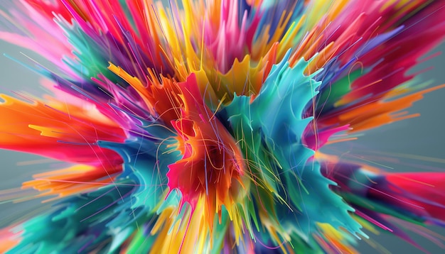 Explosion of Colorful Paints