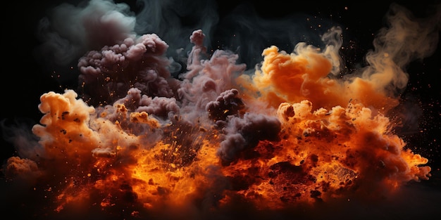 Explosion Effect Fire Blast Landscape Generative AI