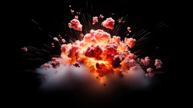 Explosion isolated on black background