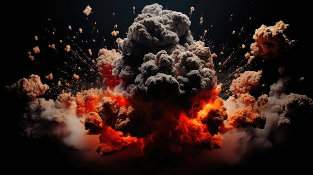 Explosion isolated on black background