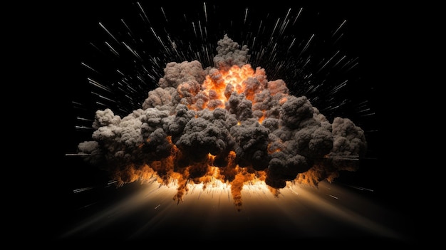 Explosion isolated on black background