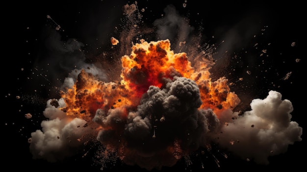 Explosion isolated on black background