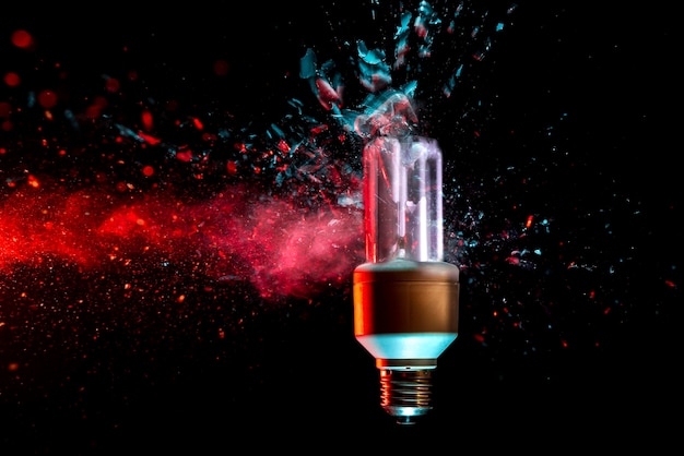 Explosion of a low energy light bulb