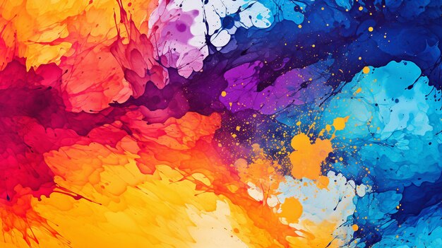 Explosion of Rainbow Abstract Powder on White Background