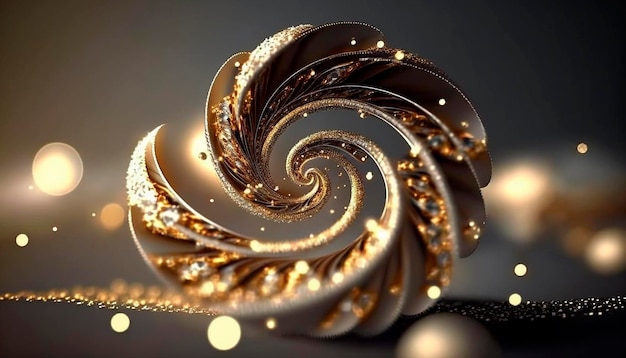 Explosion and swirl of gold sparkles background generative ai