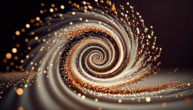 Explosion and swirl of gold sparkles background generative ai