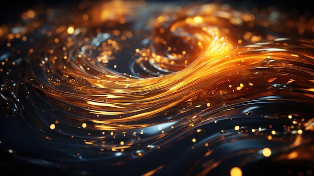 Explosion and swirl of gold sparkles background