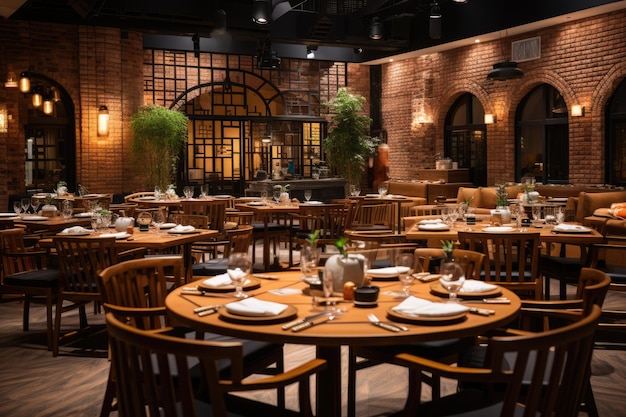 expose brick decoration style in chinese restaurant inspiration ideas