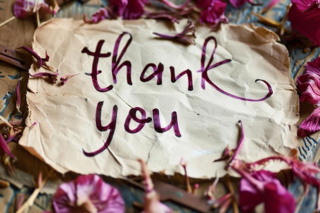 Expression of gratitude with a heartfelt thank you inscription