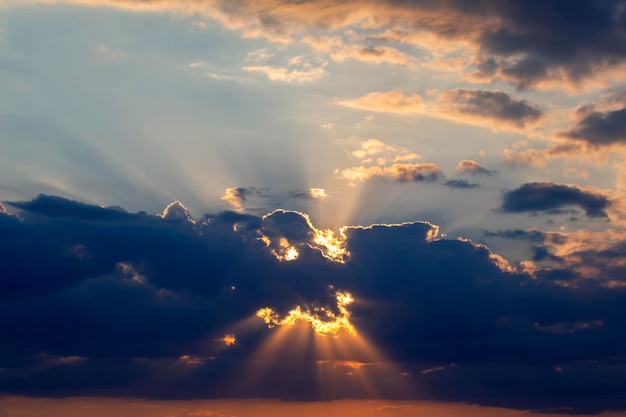 The expressive contrast of the clouds in the sky and sun The nature and beauty of clouds