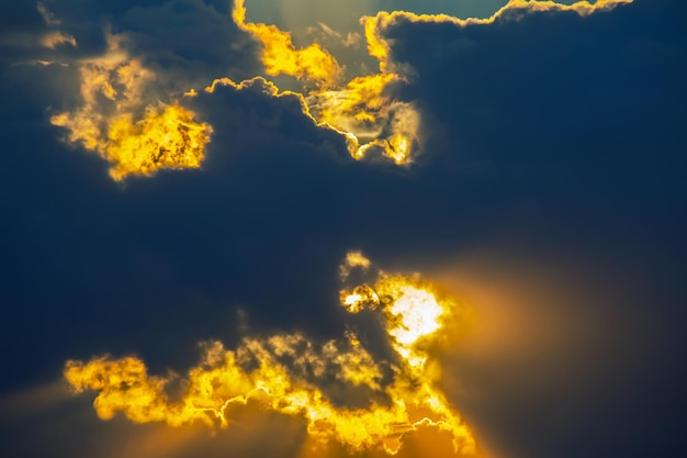 The expressive contrast of the clouds in the sky and sun The nature and beauty of clouds