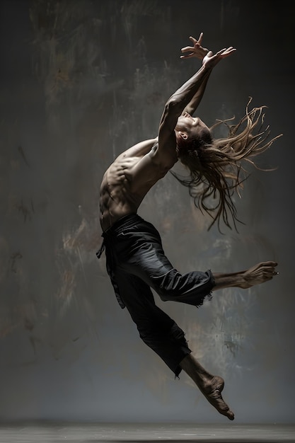 Photo expressive dance performance capturing emotion and grace in motion