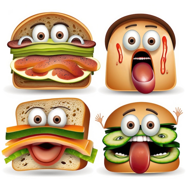 expressive emoticon face bread emoji