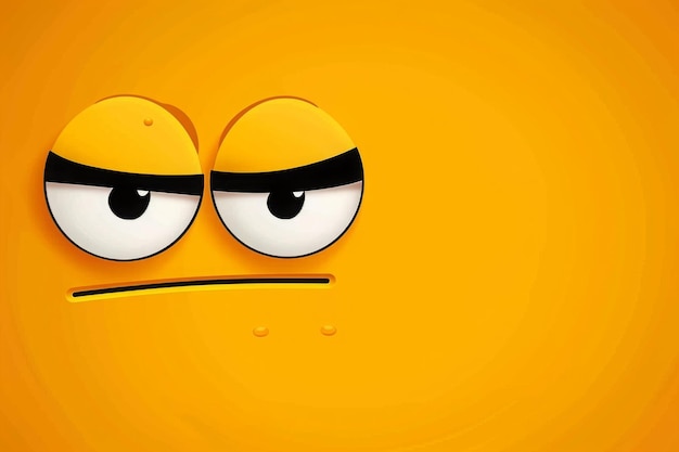 Expressive Emotion Sad Disappointed Emoji Face on Yellow Background