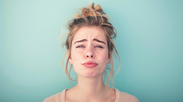 Photo expressive woman rolling her eyes in exasperation