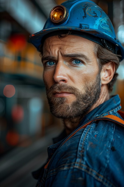 Expressive Worker in Disbelief Glances Sideways