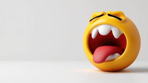 Expressive yellow emoticon with open mouth and closed eyes