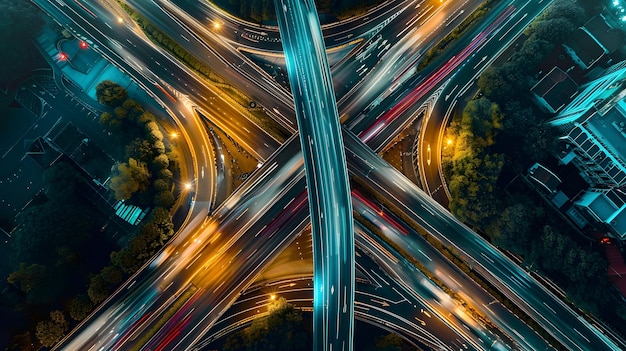 Expressway top view Road traffic an important infrastructure