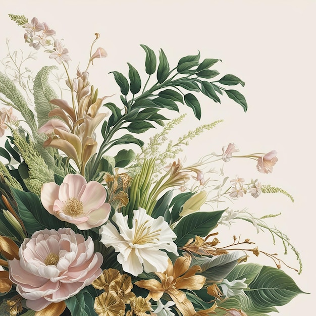 Photo exquisite botanical floral illustrations