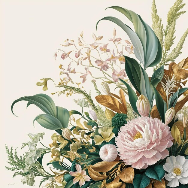 Photo exquisite botanical floral illustrations