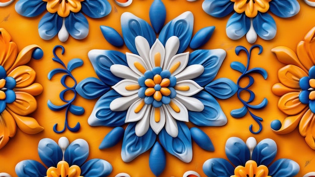 Photo exquisite closeup of a handpainted talavera tile celebrating cinco de mayo showcasing vibrant