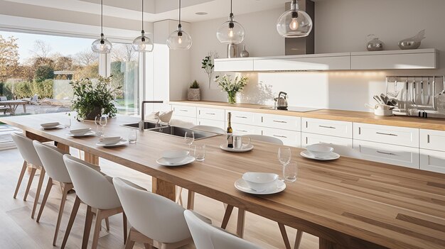 Exquisite CloseUp Modern White Kitchen Elegance