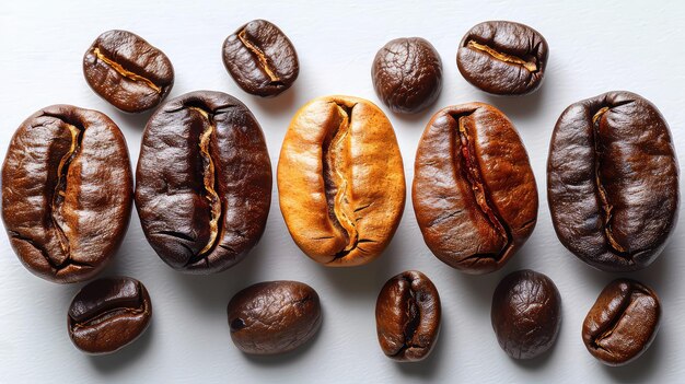 Exquisite Collection of Aromatic Coffee Beans Isolated on White Background