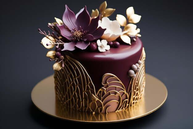 Photo exquisite desserts and cakes with intricate designs