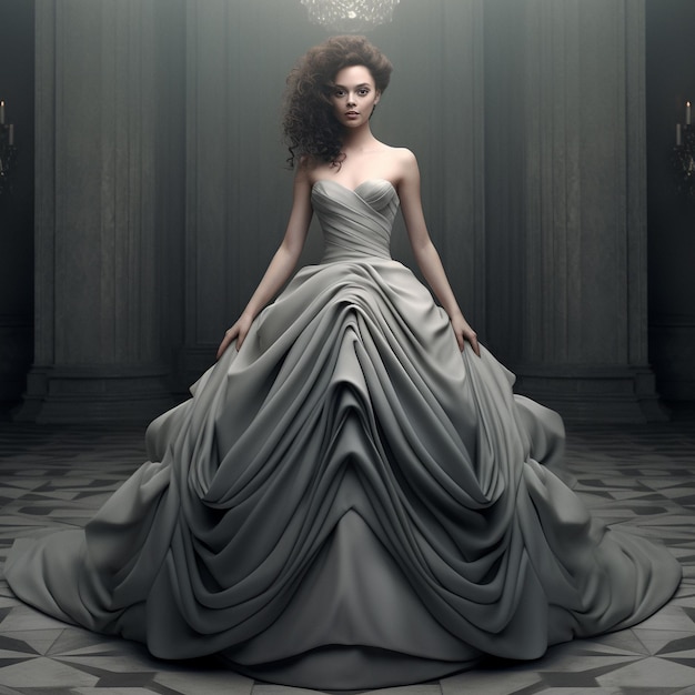 Exquisite elegance embodied in captivating photographs of women's lavish dresses