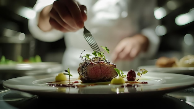 Photo exquisite fine dining experience at michelinstarred restaurant