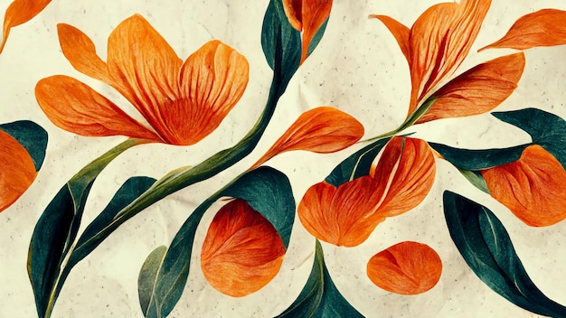 Exquisite floral pattern digital painting background