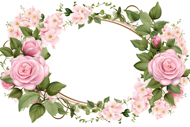 Exquisite frame with beautifully realistic flowers