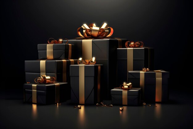 Exquisite gift set in black and gold