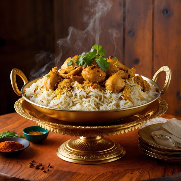 Photo exquisite gourmet chicken biryani