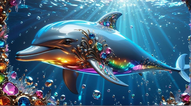 Exquisite JewelEncrusted Dolphin