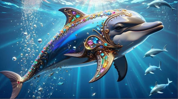 Exquisite JewelEncrusted Dolphin