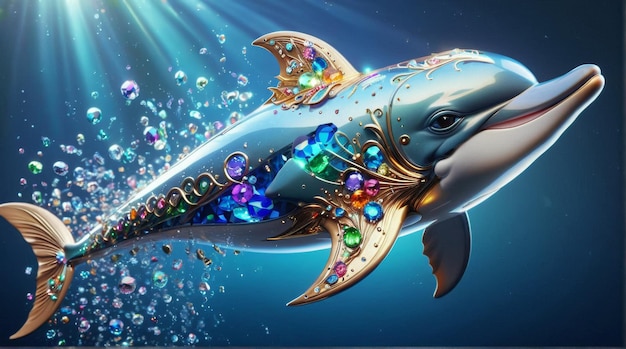 Exquisite JewelEncrusted Dolphin