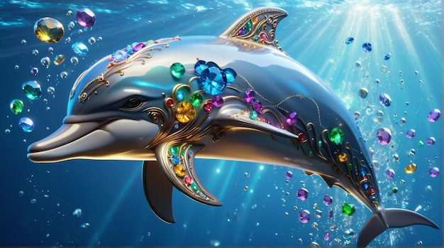 Exquisite JewelEncrusted Dolphin