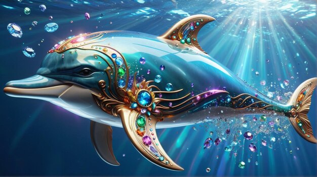 Exquisite JewelEncrusted Dolphin