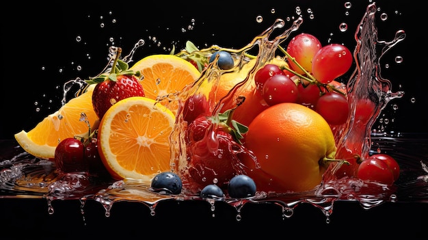 Exquisite rendering of a ripe juicy fruit dripping with water