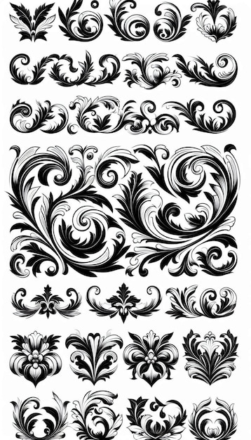 Photo exquisite set of europeanstyle ornamental designs