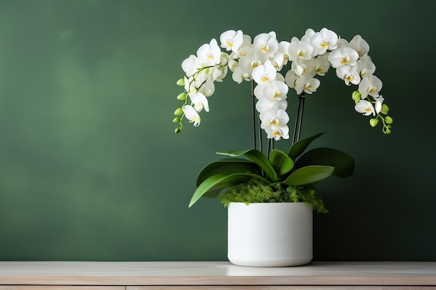 Exquisite Tropical White Phalaenopsis Orchid in a Glass Generative AI