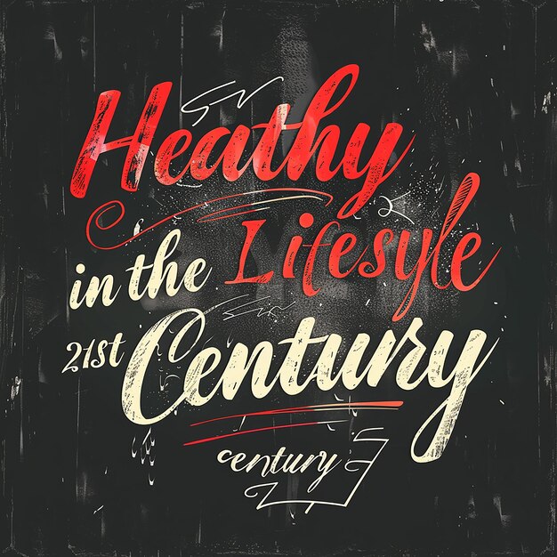 Photo ext which says healthy lifestyle in the 21st century is a typo