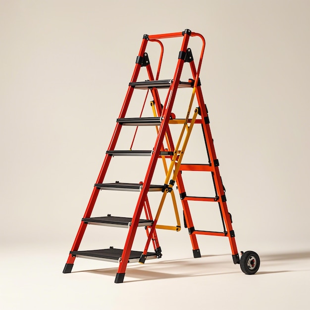 Photo extension ladder on white background