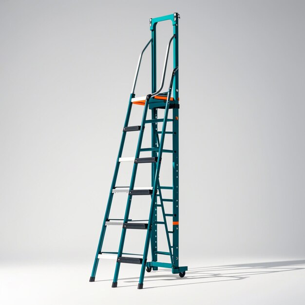 Photo extension ladder on white background